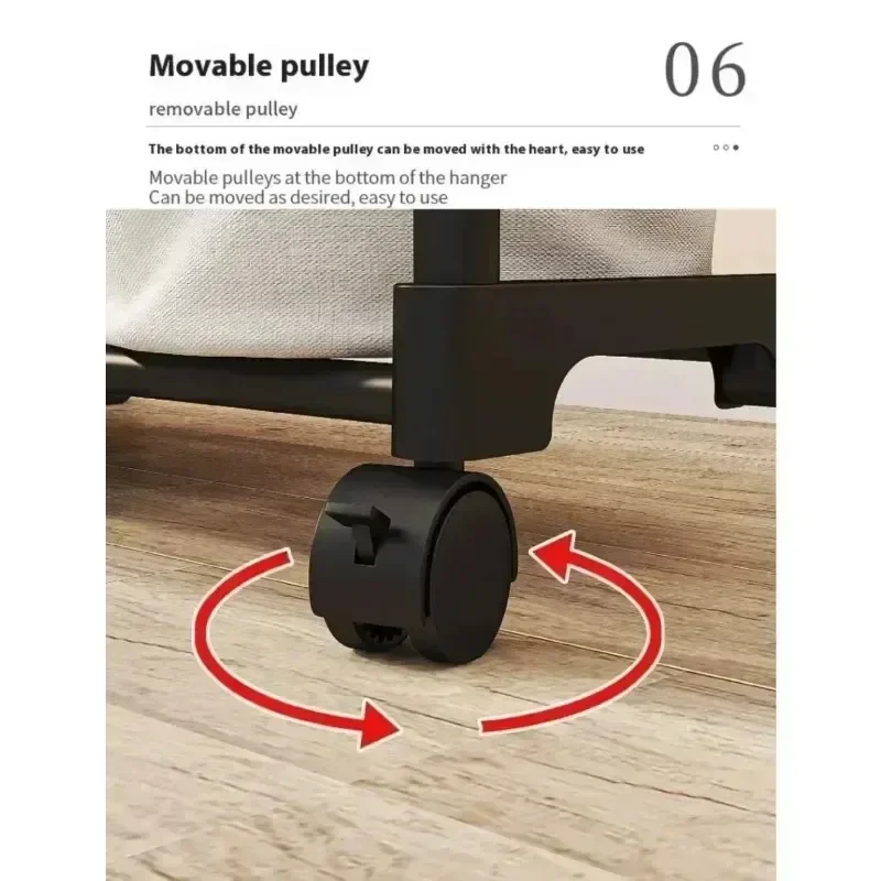 Double Mobile Hanger Single Rodซักรีดชั้นห้องนอนRetractableชั้นแขวนไม้แขวนเสื้อCoat Rack