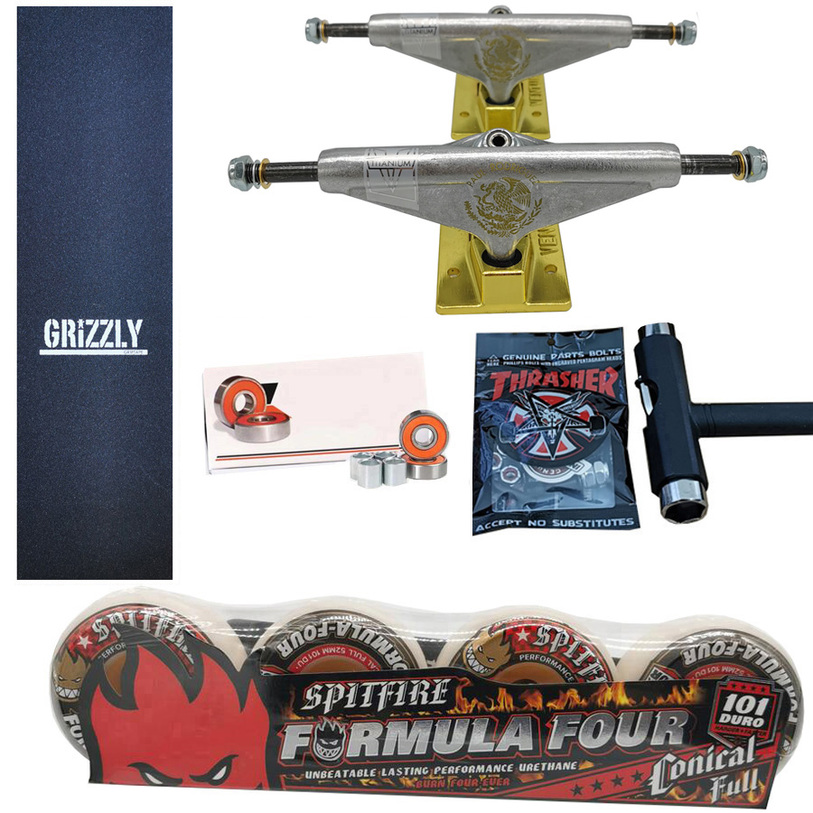 Spitfire Rad geschmiedete 5,25 Zoll VENTURE Skateboard Trucks gute Qualität Pro Chromstahllager Griffband Skateboards