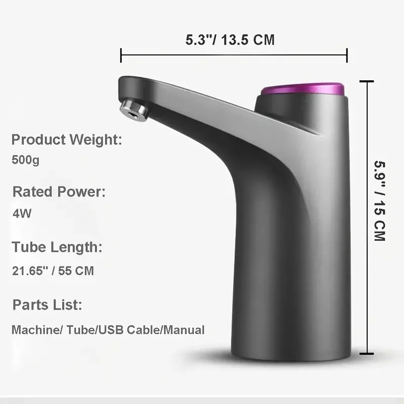 USB充電付きポータブル5ガロンウォーターディスペンサー - 自動電動ポンプ、家庭、オフィス、屋外での使用に最適