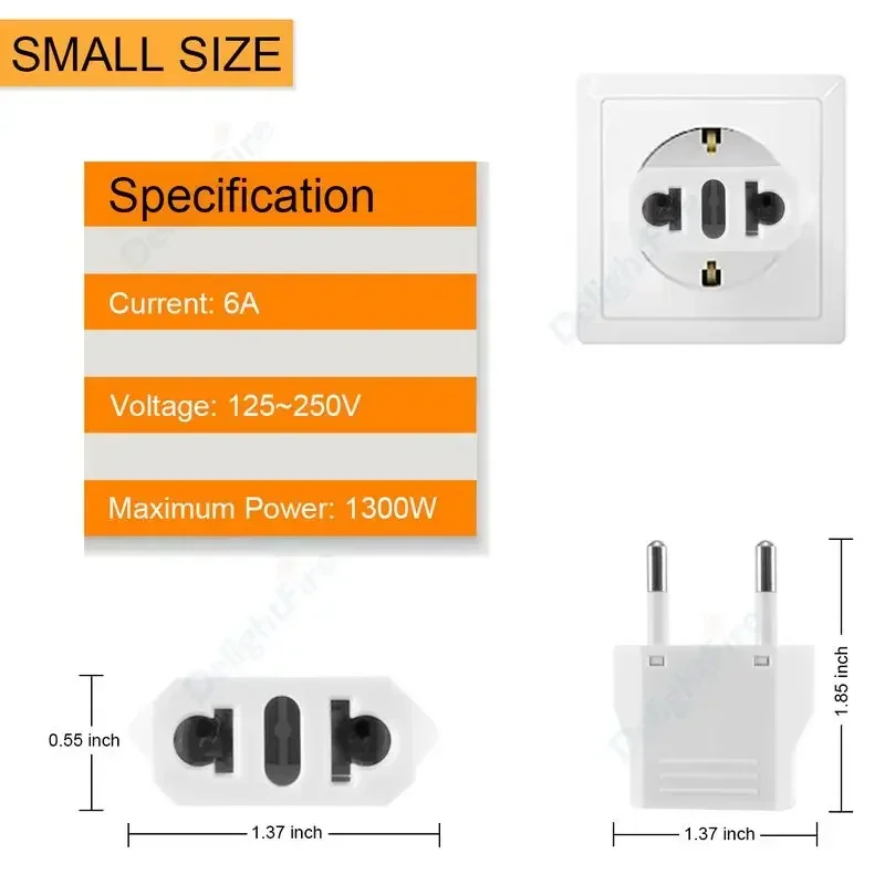 1-100 Uds 4,0/4,8mm adaptador de enchufe UE EE. UU. Israel a Euro KR BR Brasil convertidor de enchufe adaptador de corriente de viaje americano enchufe
