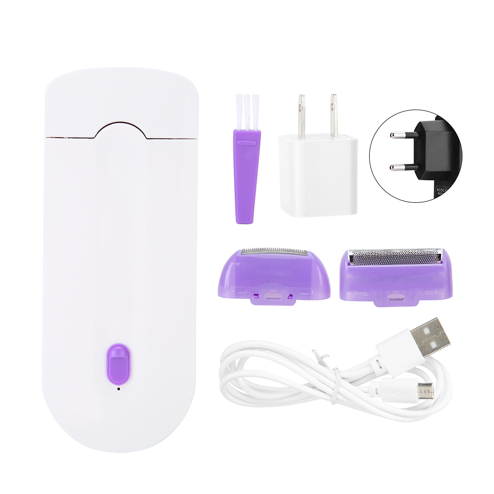 Mesin Penghilang Rambut USB Pengisian Plug- In Penggunaan Ganda Alat Penghilang Rambut Wanita 100-240V