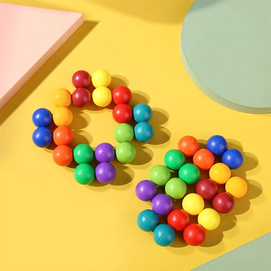 Fidget ของเล่นเพื่อการศึกษาลูกบอลสี 3D ปริศนา Montessori เกมการจับคู่รูปร่างของเล่นเด็ก Sensory เด็กผู้ใหญ่ของขวัญ