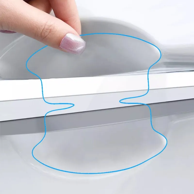 Pegatina protectora Invisible para manija de puerta de coche, protección anticolisión resistente a los arañazos, tira transparente, accesorios para coche, 8 Uds.
