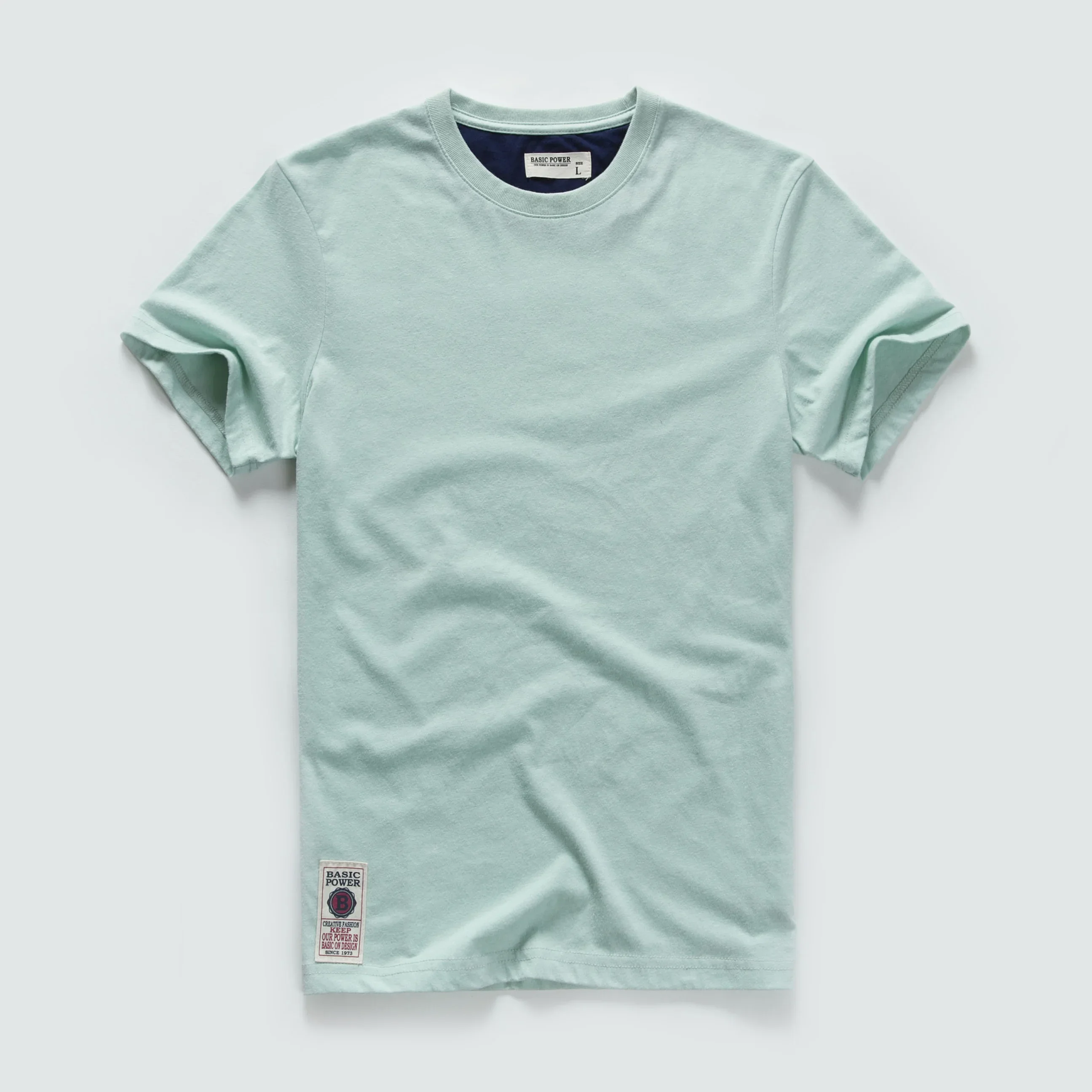 Nam Chắc Chắn Áo Thun Cotton Áo Nam Nhân Quả Cổ Tròn Cơ Bản Thun Nam Cao Cấp Cổ Điển Cao Cấp