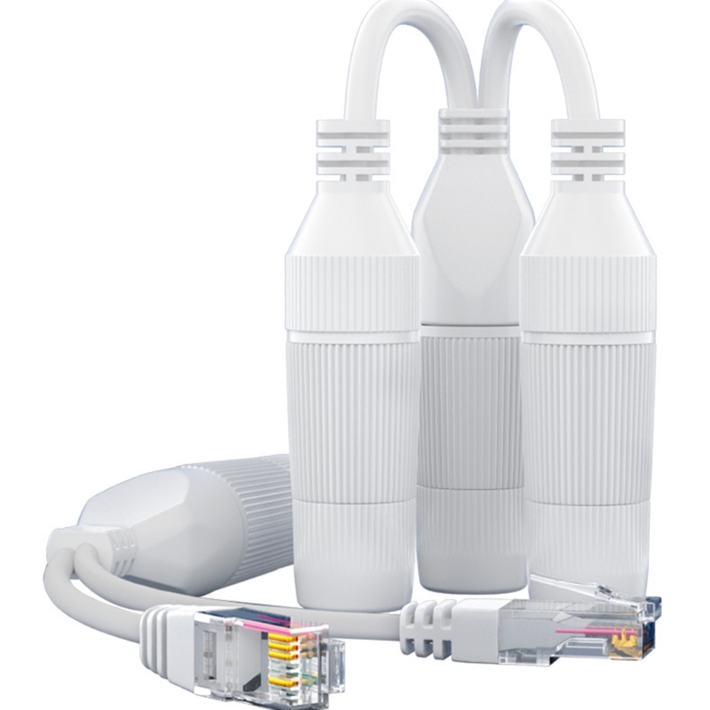 PoE Splitter 2-in-1ตัวเชื่อมต่อสายเคเบิล1ถึง2ทางสำหรับเชื่อมต่อ RJ45สำหรับติดตั้งกล้องวงจรปิด
