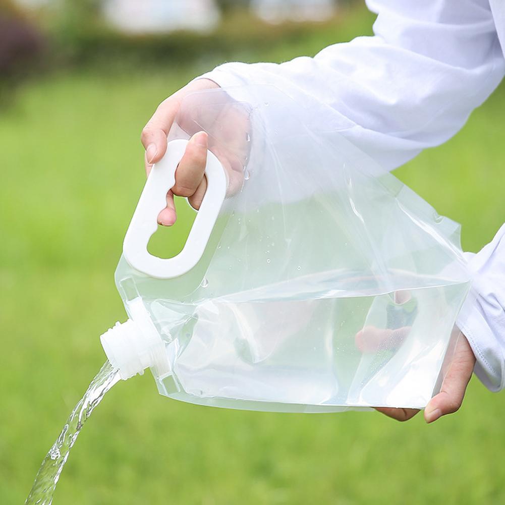 5/10L Faltbare Trinkwasser Tasche Transparent Outdoor Camping Wandern Verdickte Tasche Große Kapazität Lagerung Container Tragbare