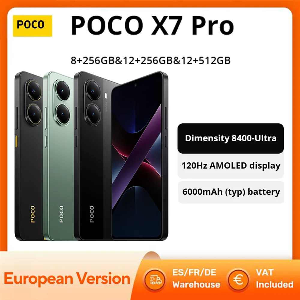 【Marca +】POCO X7 Pro Smartphone Dimensity 8400-Ultra 6000mAh 90W HyperCharge Pantalla AMOLED de 6,67" NFC Xiaomi HyperOS 2