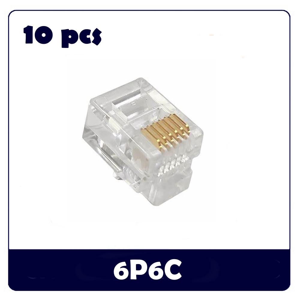 10PCS 6P6C 6P4C 6P2C 4P4C Kristall Kopf Modulare Stecker für RJ25 RJ14 RJ11 Jack Telefon Kabel