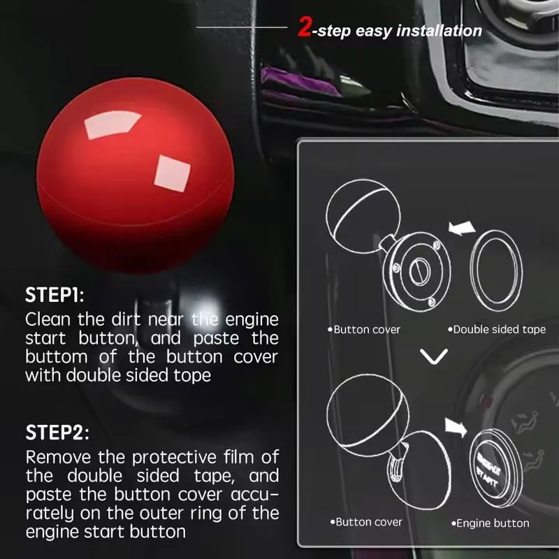 Nieuwe Auto Startknop Push Start Auto Ontstekingsknop Cover Automotive One-Touch Knop Rocker Automotor Push Start Stop hendel