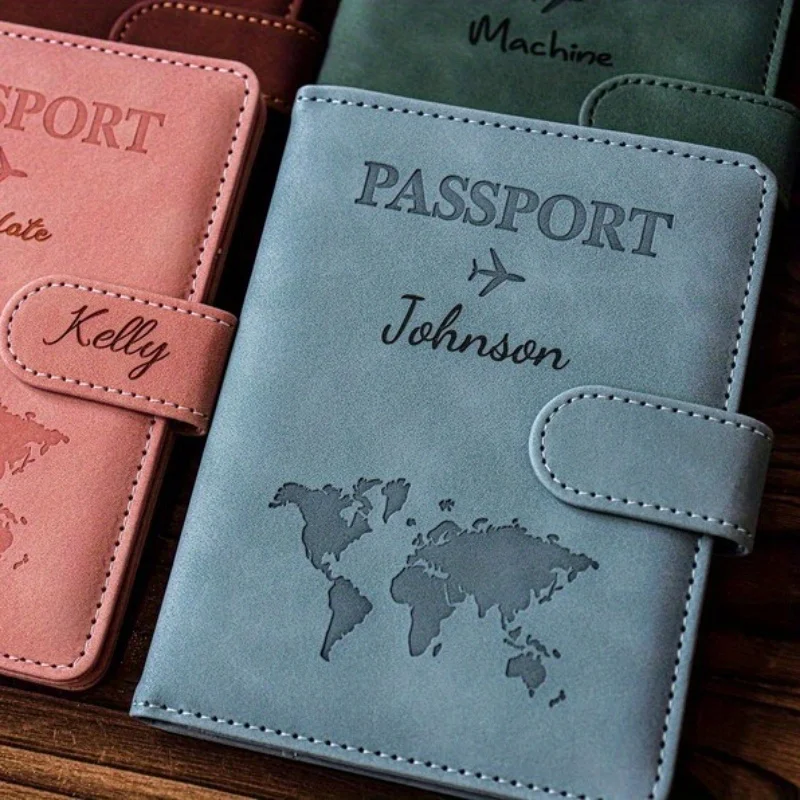 Capa de passaporte personalizada, capa de passaporte com nome gravado com monograma, porta-passaporte, presente de padrinho de dama de honra de casamento