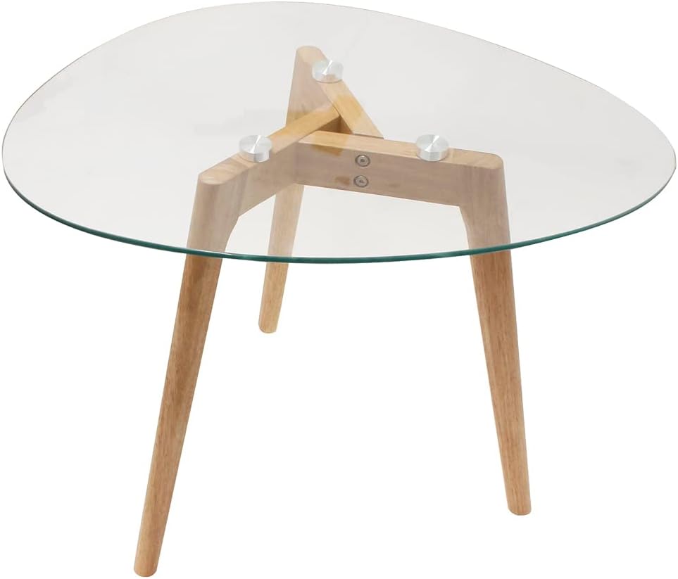 Descuento por tiempo limitado--THE HOME DECO FACTORY CMHD3212 Set 2 mesas Nido Cristal, Madera, 60 x 45 x 43 cm