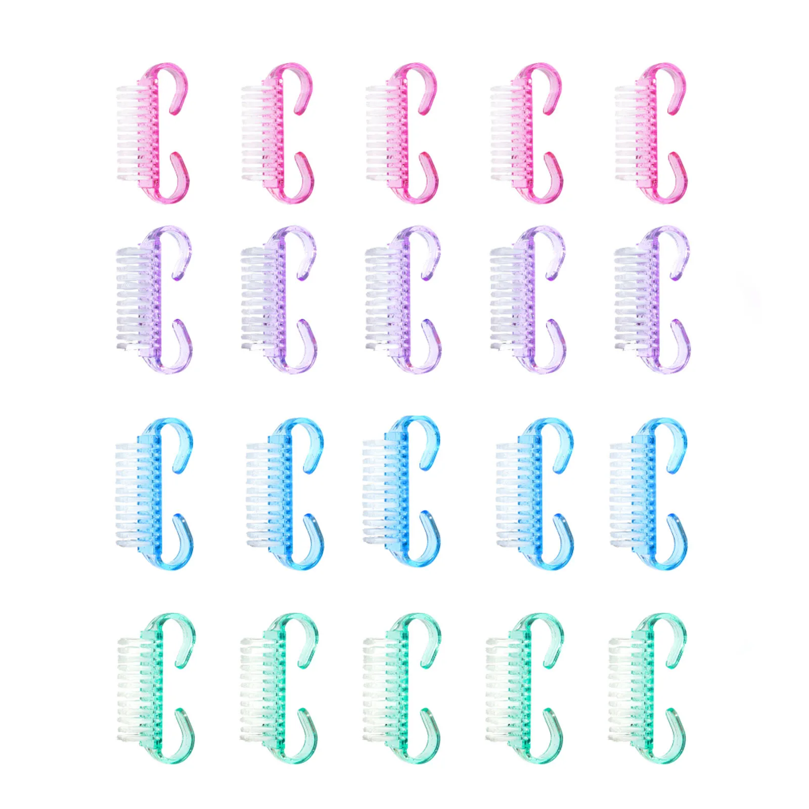 1/5/20Pcs Acrylic Nail Brush Pink Color Nail Art Manicure Pedicure Soft Remove Dust Plastic Cleaning Nail Brushes File Tools Set