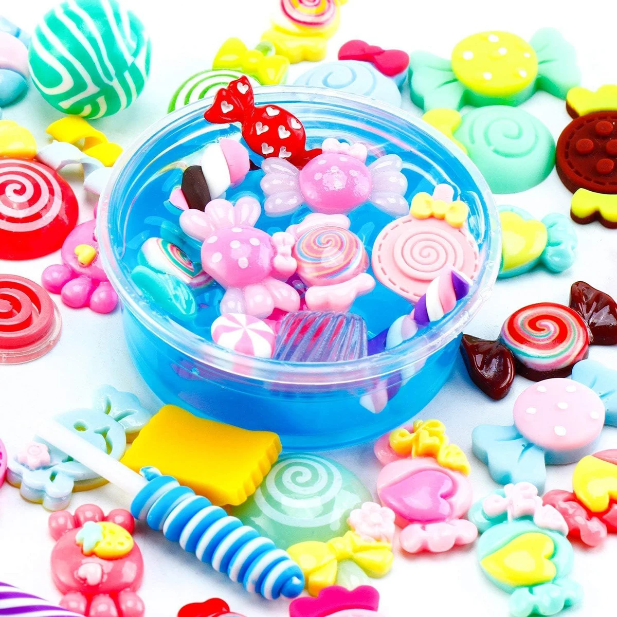 30pcs Willekeurige Snoep Slime Charms Leuke Set Gemengde Hars Snoep Plaksteen Slime Maken Benodigdheden voor DIY Craft Maken en Ornamen DIY