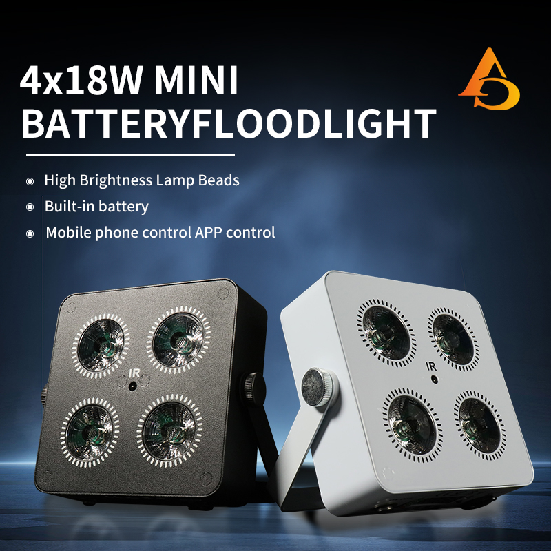 4x18W  Led RGBWA UV 6IN1 Color Battery Wireless DMX Led Par Light Mini Battery Party Light 2.4G Wireless