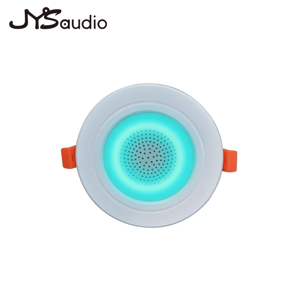 2.5 นิ้ว LED มินิบลูทูธไฟ LED เพดานลําโพงลําโพงเพดานดาวน์ไลท์สีสันสดใสเพดานหรี่แสงได้โคมไฟเพลงลําโพง