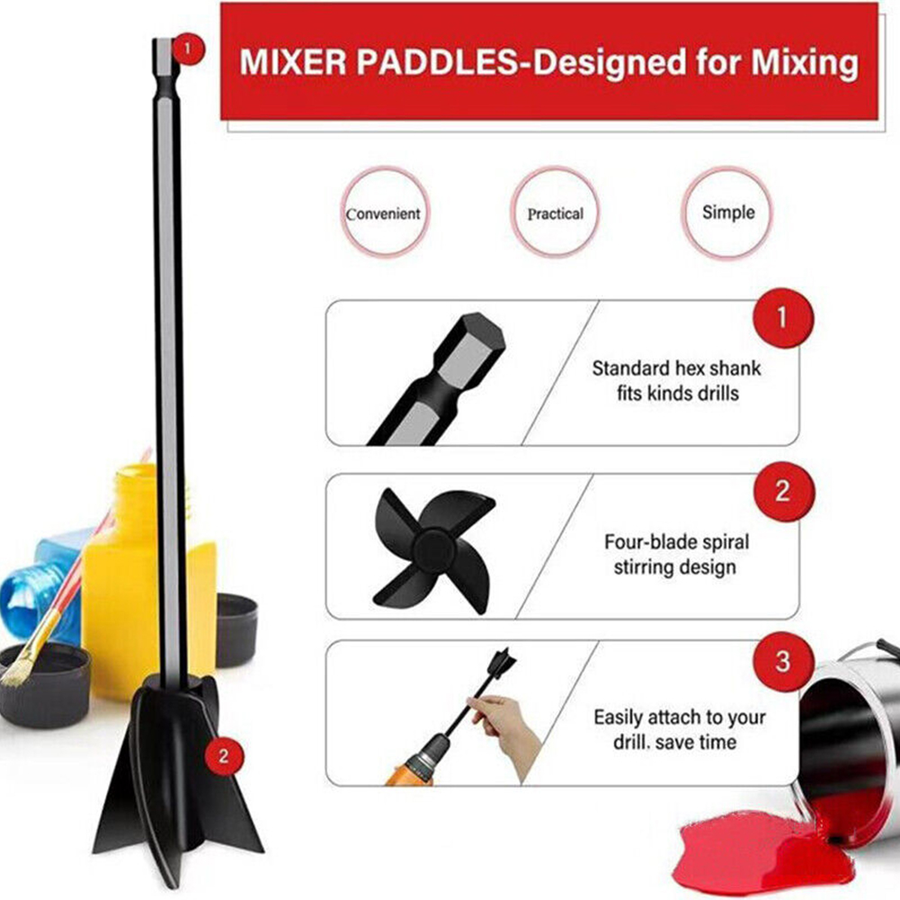 Epoxy Mixer Paint Drill Attachment Paddle Consistency Liquids Resin Head Stirrer Spiral Blade Stirring Rod Tool