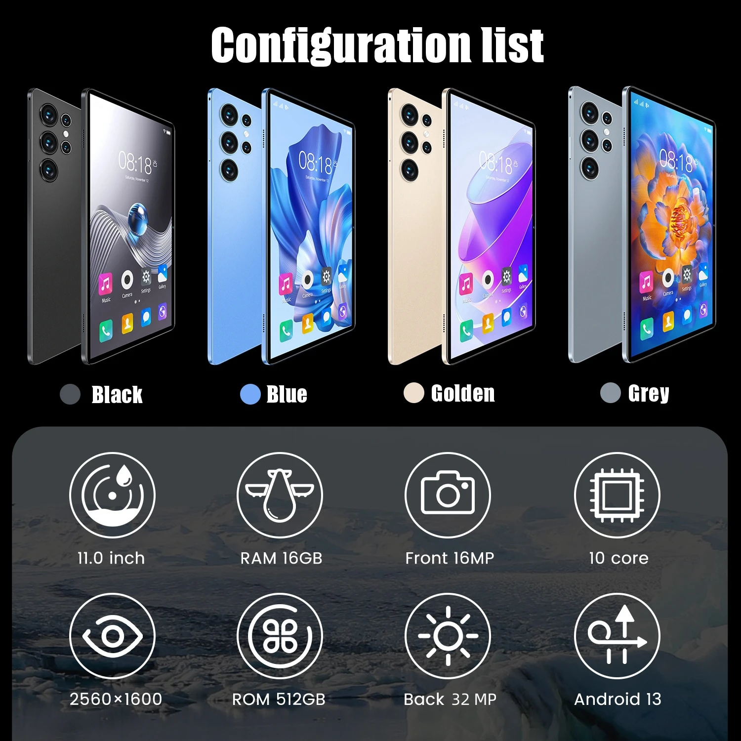 2024 nova versão global original tablet de 11 polegadas 16 android 13 16gb + 1tb 10000mah 5g dupla sim chamada telefônica gps wps wifi tablets pc