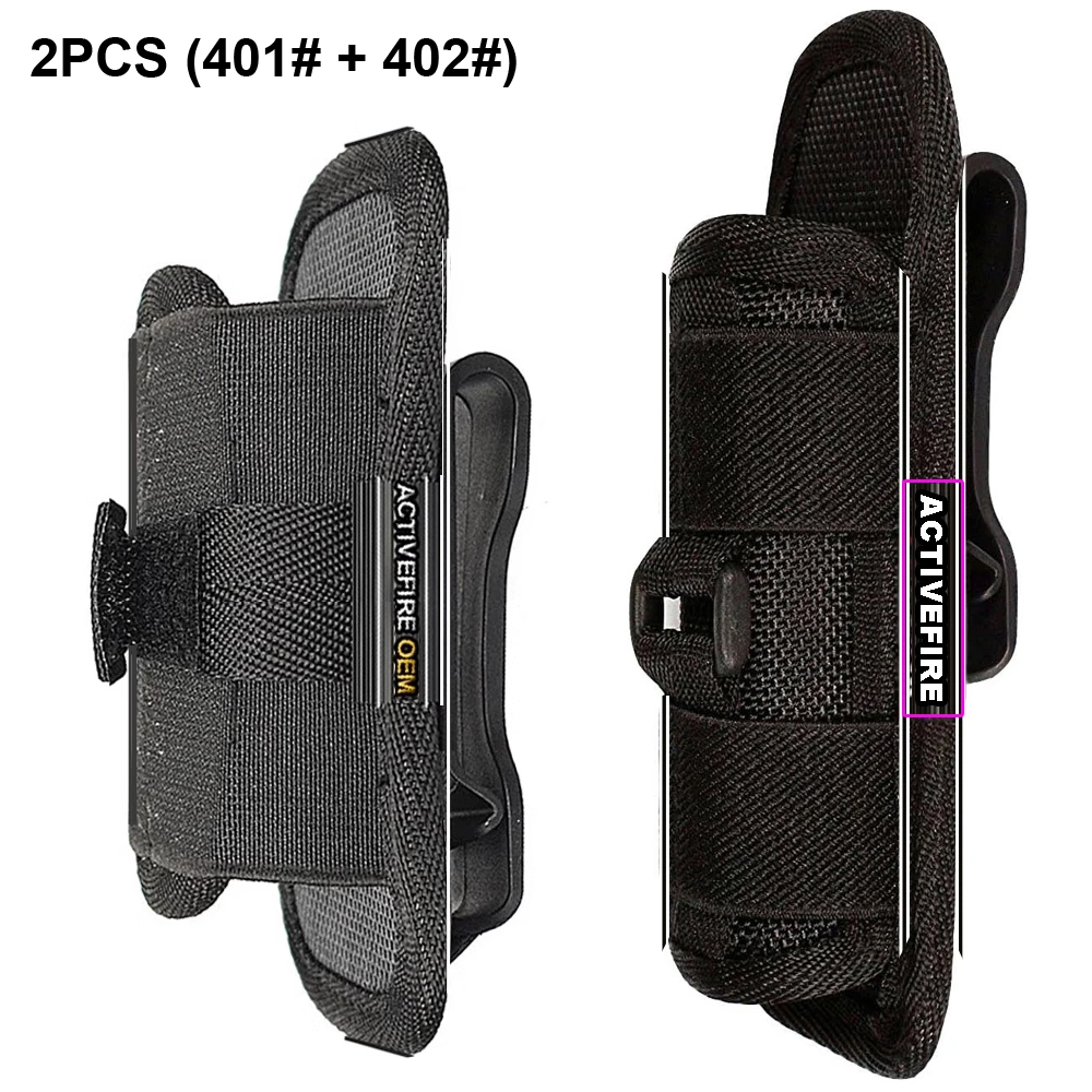 Flashlight Holster, Stretchy Nylon LED Flashlight Holster for Duty Belt Carry Case Holder with 360 Degree Rotatable Clip