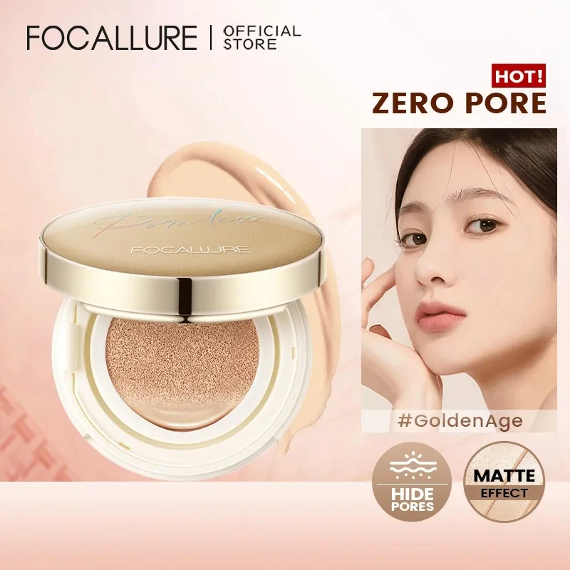 FOCALLURE-crema BB sin poros con cojín de aire, resistente al agua, duradero, ilumina el corrector facial, base líquida mate, cosméticos de maquillaje