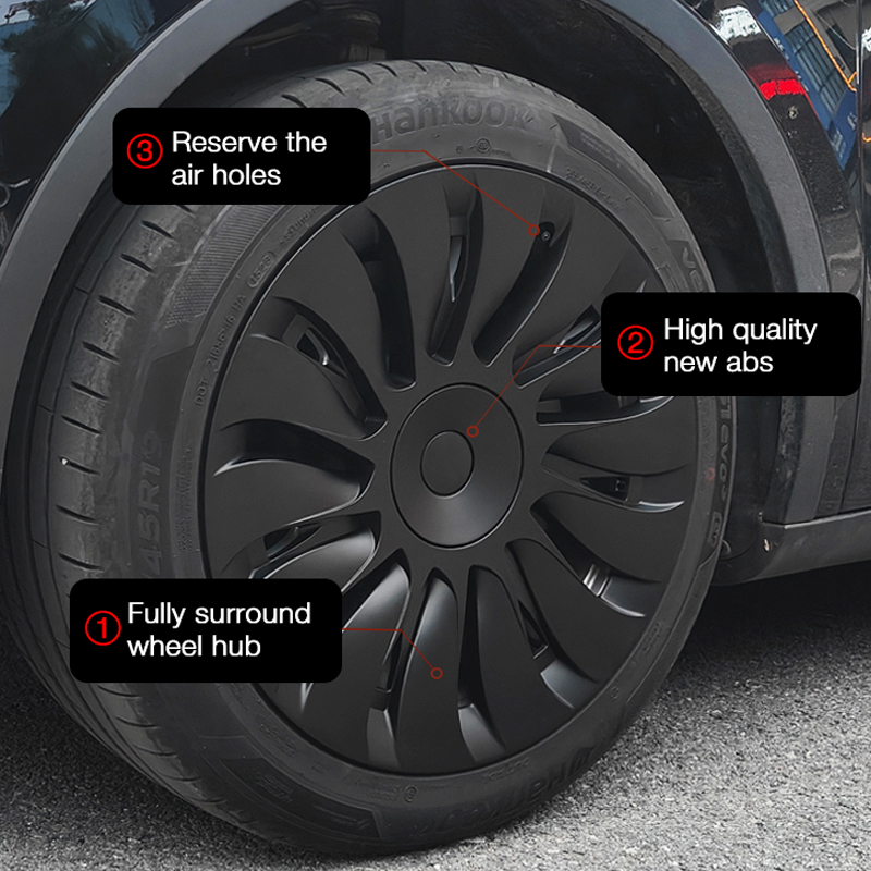 4 Buah Tutup Hub 19 Inci untuk Tesla Model Y Tutup Roda Pengganti Performa Dop Mobil Penutup Pelek Penuh Aksesori 2018-2024