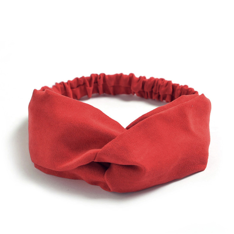 Cross Turban Solid Headbands for Women Twist Knotted Boho Suede Hair Bands For Girls Sweet Bow Headwrap Vintage Akcesoria do włosów