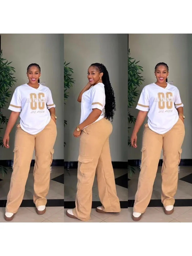 2 Piece Women Sets Dashiki African New Arrival Summer Spring Matching Sets Two Pieces Sets Top Pants Suits Outfits Clothing 2025