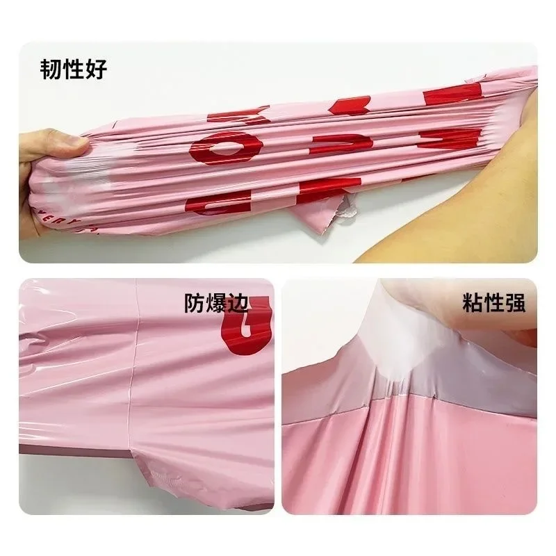 女性用ピンクのレタリングデザインの衣類バッグ,厚手,防水,10ユニット