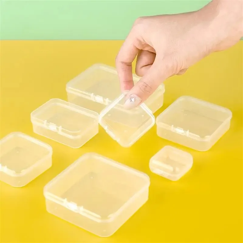 10pcs Plastic Box Rectangular Box Translucent Box Packing Box Storage Box Dustproof Solid Strong Jewelry Storage Case Container