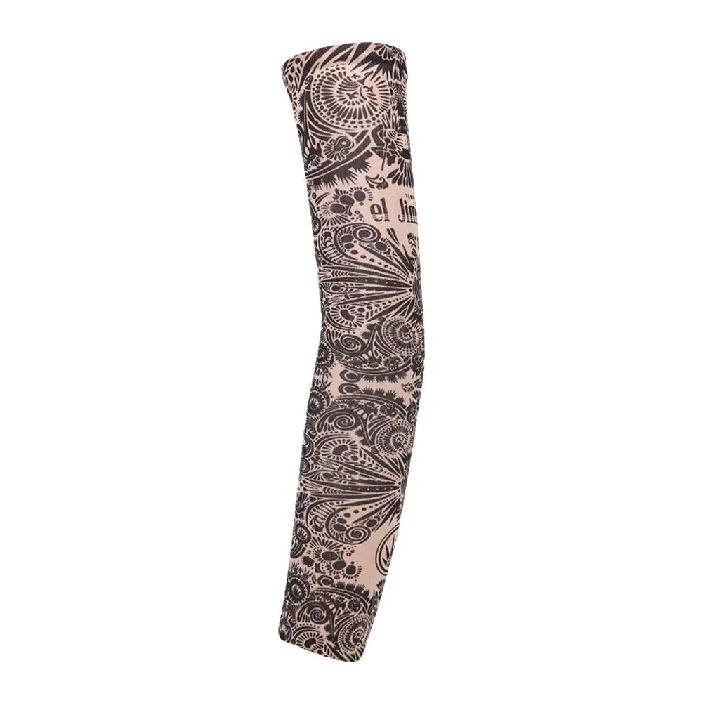 Manga de brazo de tatuaje temporal falso para hombre, calentadores de brazo con estampado UV, elásticos a prueba de sol, mangas Punk Unisex, Protecti M6I7, nuevo