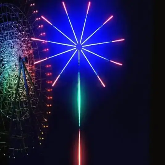 Luces de tira LED de fuegos artificiales, lámpara de fuegos artificiales de meteoros RGB, Control por aplicación Bluetooth para bodas, fiestas de Navidad, vacaciones, luces navideñas