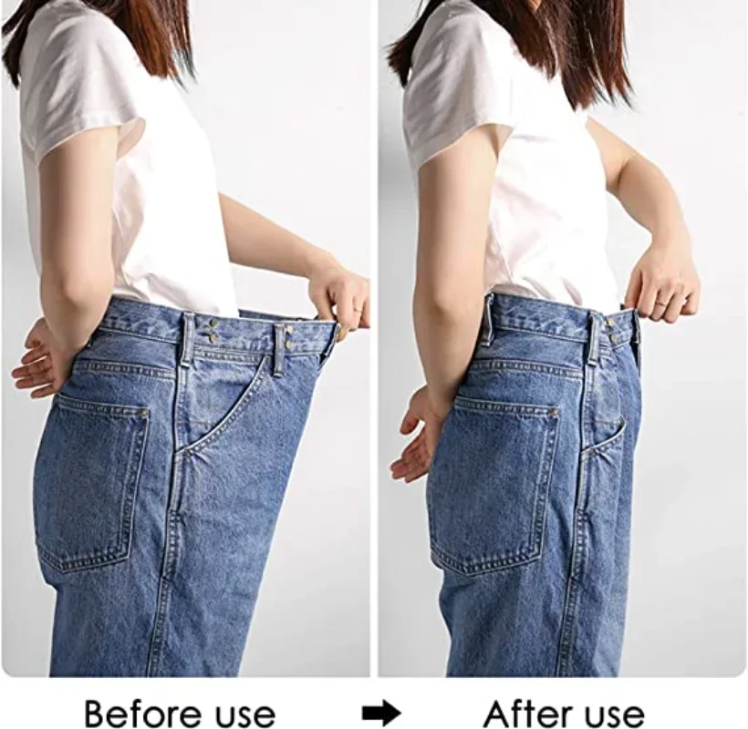 5/1Set Extender Button Adjustable Waist Buckle Set Jean Button Pins Perfect Fit Instant for Tighten Waist Jeans No Sewing Button