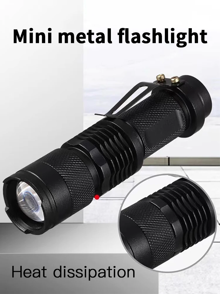 Mini-Taschenlampe, LED-Taschenlampe, 3 Modi, verstellbar, tragbare taktische Taschenlampe für Camping, Wandern, Arbeiten im Freien