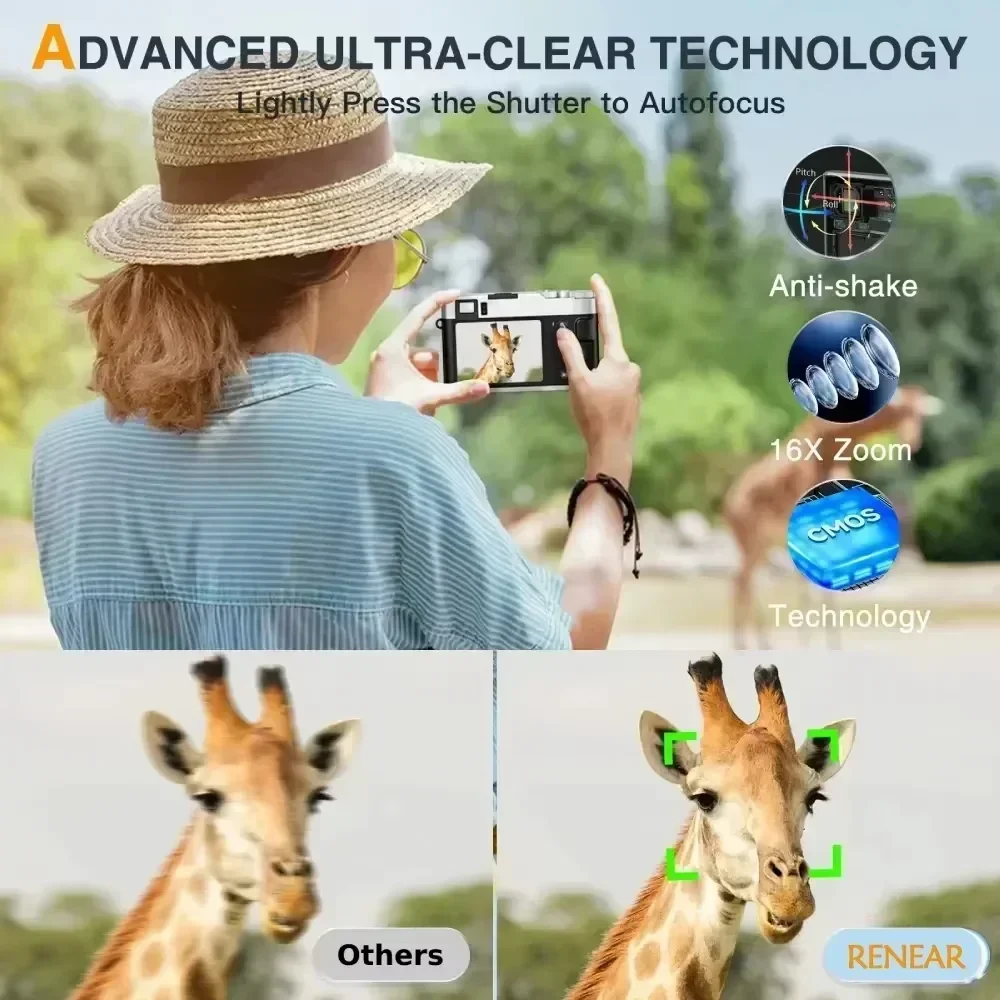 48 Million Pixel HD Digital Camera Retro Shooting Viewfinder Electronic Anti-Shake SLR Cameras Student Micro-Single Cam NEW
