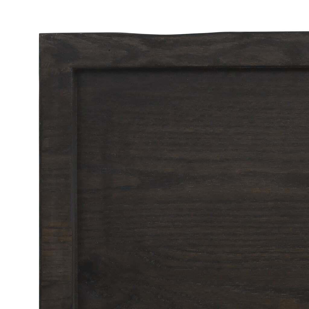 Dark Brown Solid Wood Bathroom Countertop 220x40x(2-6) cm - Durable & Stylish