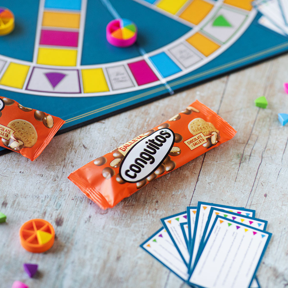 Biscoito revestido de chocolate ao leite Conguitos-14 embalagens de 50g cada