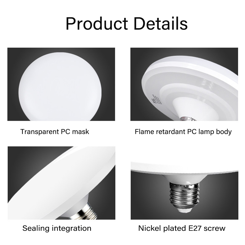 1PC 220V หลอดไฟ LED E27 ฐานในครัวเรือนหลอดไฟประหยัดพลังงาน 20W 30W 40W 60W 100W ในร่ม Flying Saucer Light Ampoule E27