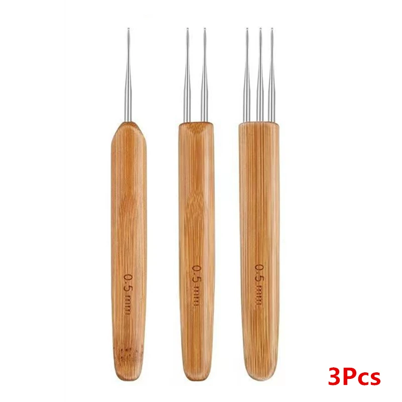 1 PC 0.5 มม./0.75 มม.Dreadlock ถักโครเชต์ไม้เข็มถักผม Dreadlocks เครื่องมือสําหรับ Braid CRAFT