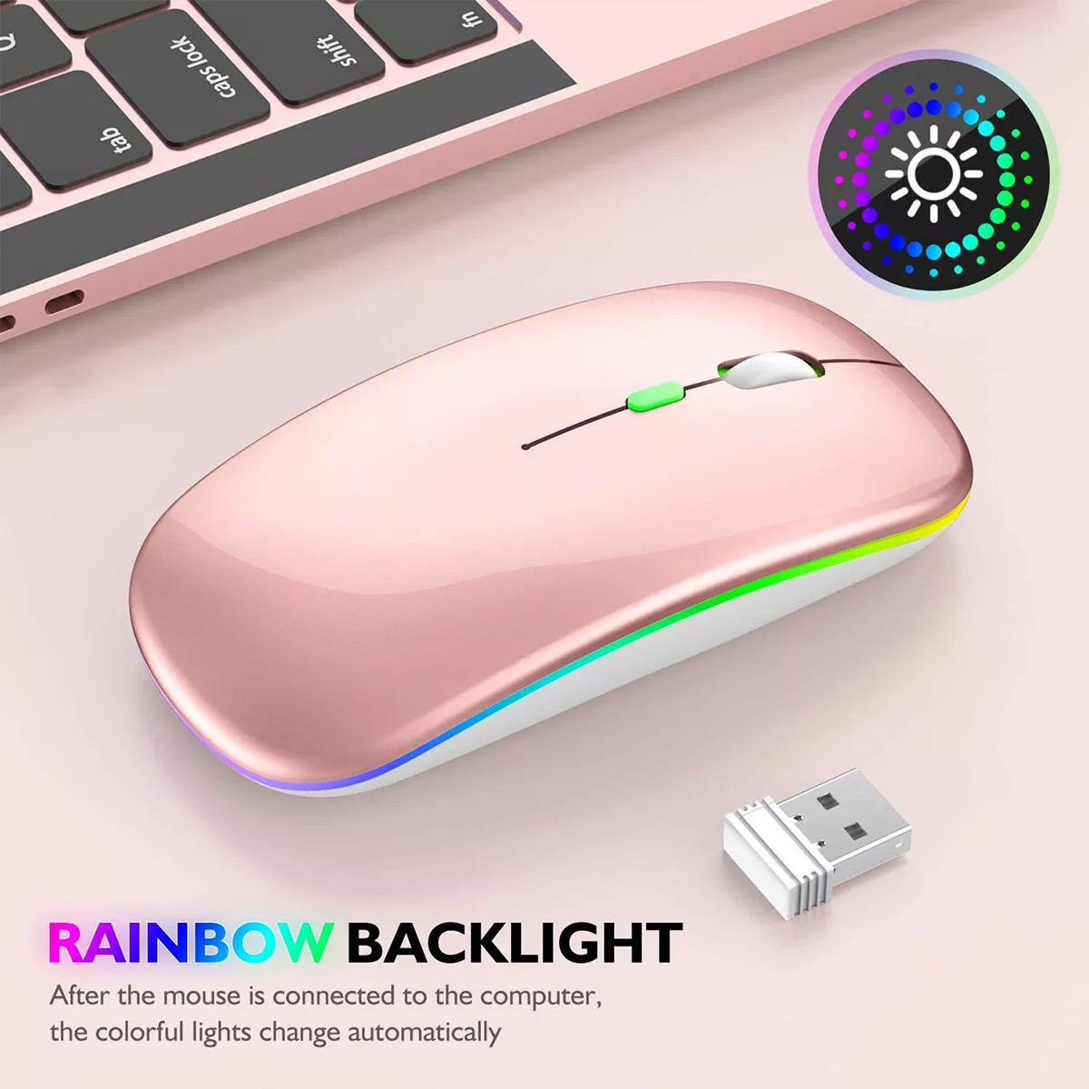 LED Drahtlose Maus Bluetooth-kompatibel 2,4 GHz Schlanke Wiederaufladbare Stille Mäuse RGB Ergonomische Gaming maus für Computer Laptop PC