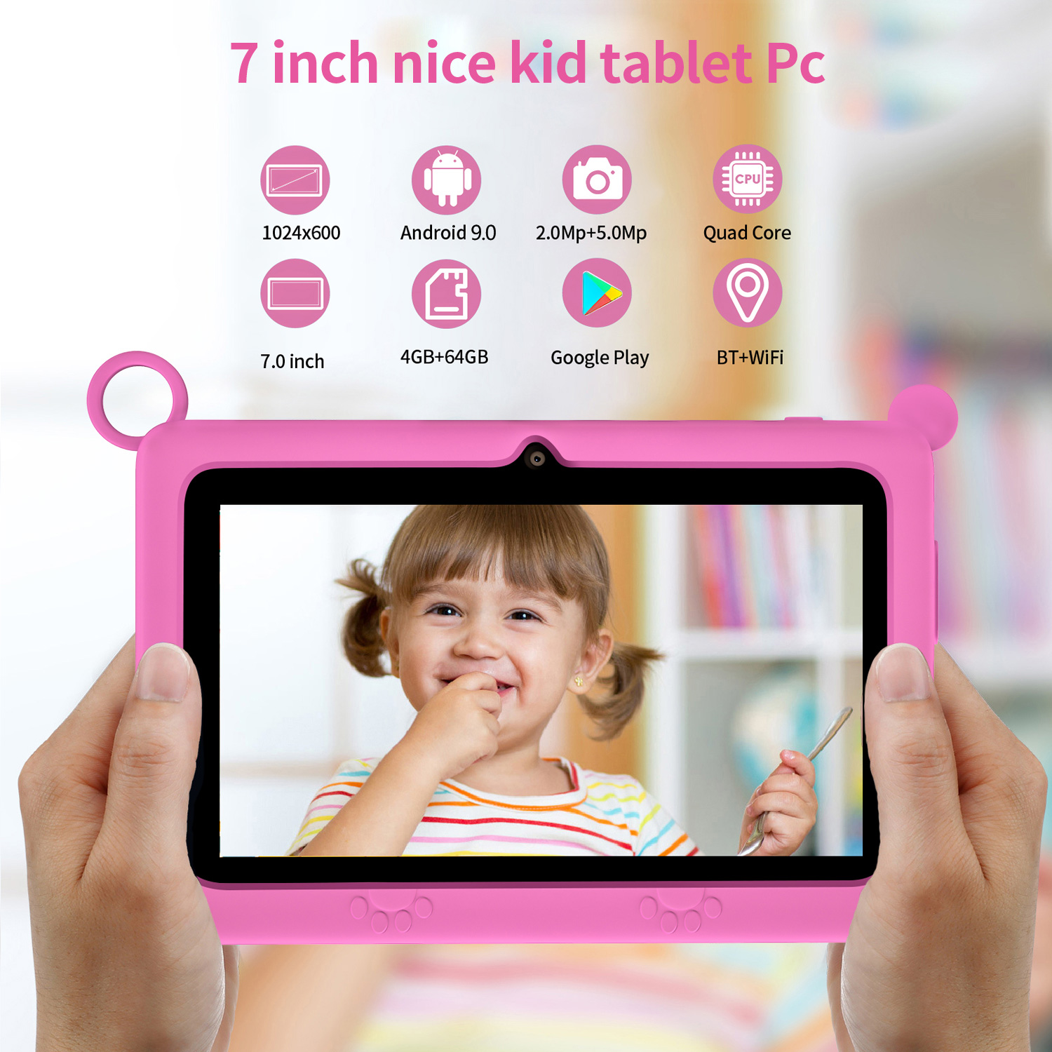 BDF K2 nueva tableta 5G para niños 7 pulgadas Quad Core 4GB RAM 64GB ROM Android 9,0 Google Learning juegos educativos tabletas WiFi Bluetooth