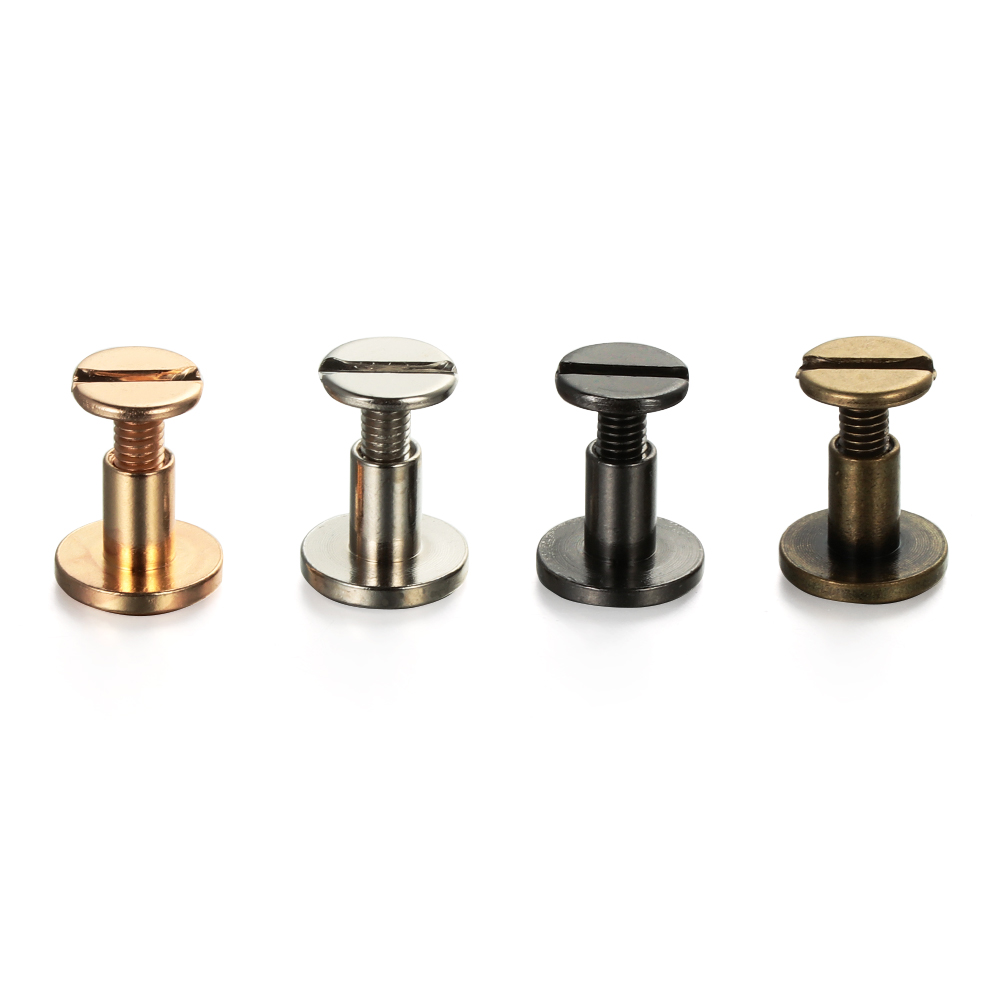 10 pcs 5/6.5/8mm Luggage Craft Cloth Button Clothes/Bag/Shoes Solid Nail Bolt Leather Craft Strap Rivets Screw Round Head Screws