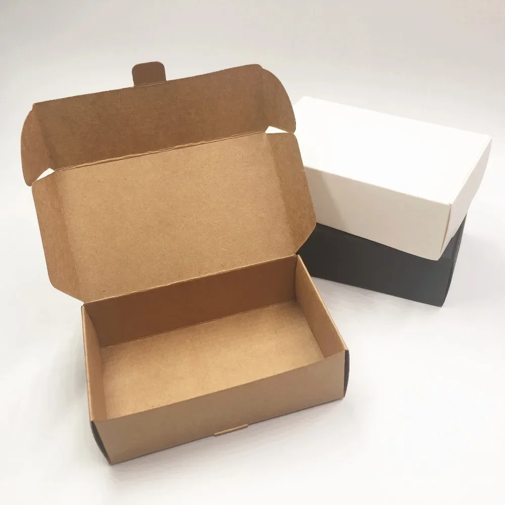 10/20/50 unids/lote caja de papel Kraft artesanal embalaje boda fiesta pequeño regalo dulces Favor paquete cajas evento Favor caja Kraft