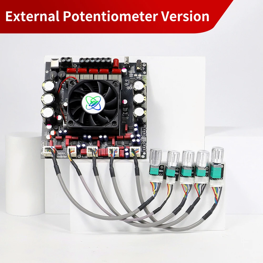 AS21 TPA3255  Bluetooth 5.2 2.1 Channel Power Audio Stereo Subwoofer Amplifier Board 300WX2+600W TREBLE Bass note tuning AMP