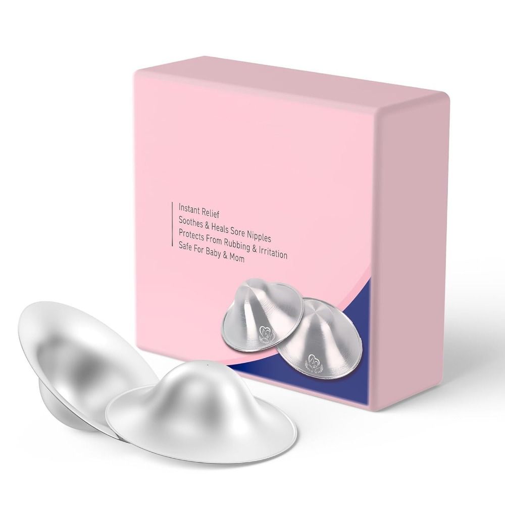 Silberne Brustwarzenabdeckungen, Brustwarzenschutz zum Stillen, Neugeborene, Stillen Essentials Original