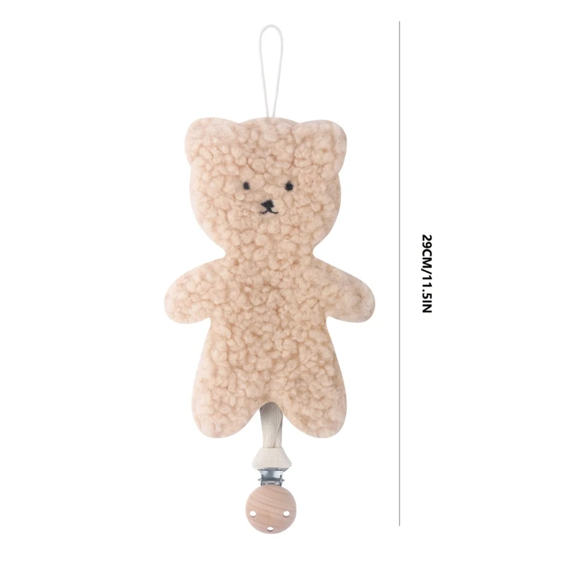 Bebê chupeta clipe corrente pingente macio dos desenhos animados urso em forma de chupeta clipe titular trela pendurado cinta ornamento para bebês recém-nascidos