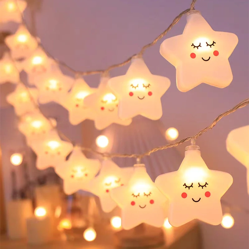 LED-verlichting String Star Garland Lamp USB/batterij aangedreven voor woonkamer buiten tuin camping bruiloft kerstfeest decor