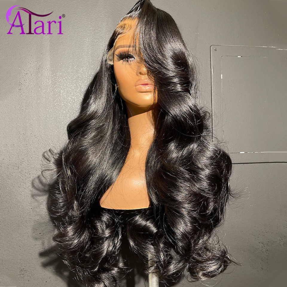 투명 13x4 13x6 레이스 정면 바디 웨이브 인간의 머리 가발 갈색 스트라이프 하이라이트 5x5 클로저 레이스 가발 여성을 위해 미리 뽑아