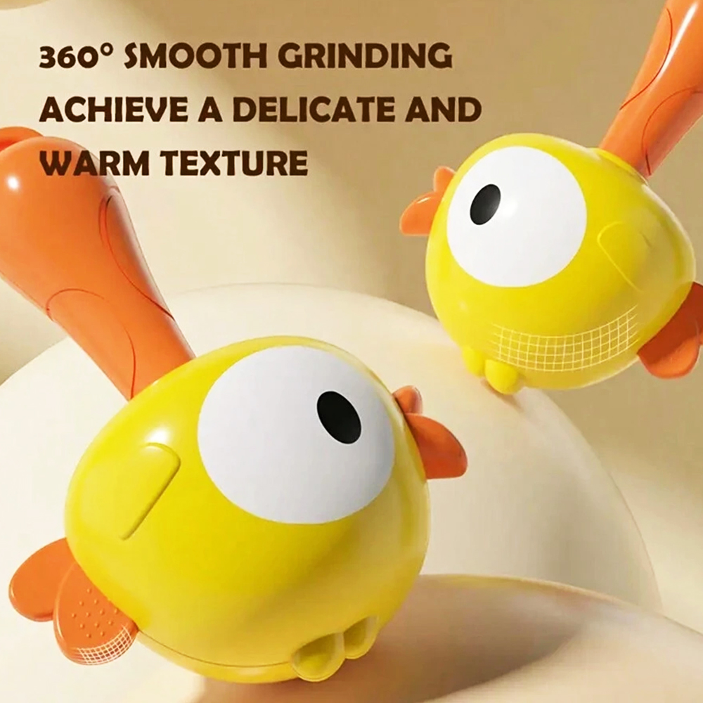 Cartoon Rattle, Newborn Sensory Grasp Toy, Chew-Safe Early Ed Handbell for Xmas & Bday Gifts