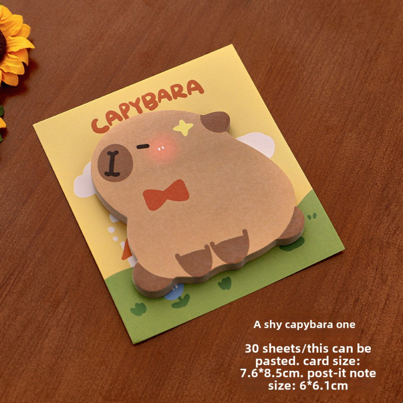 Cartoon Capybara Special-Shaped Sticky Notes StudentinsCute Self-Adhesive Notepad Capribara Message MemoNSecondary Stickers