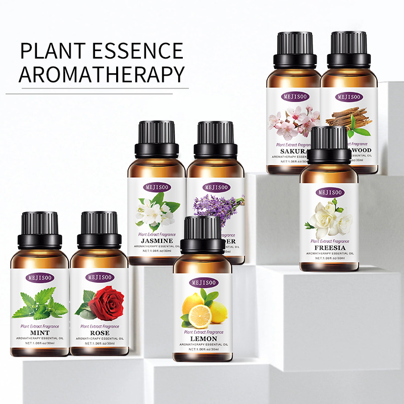 30ml Aromatherapy Essential Oil，Freesia Lavender Rose Mint Jasmine Lemon Scent Humidifier Diffuser Water-Soluble Essential Oil