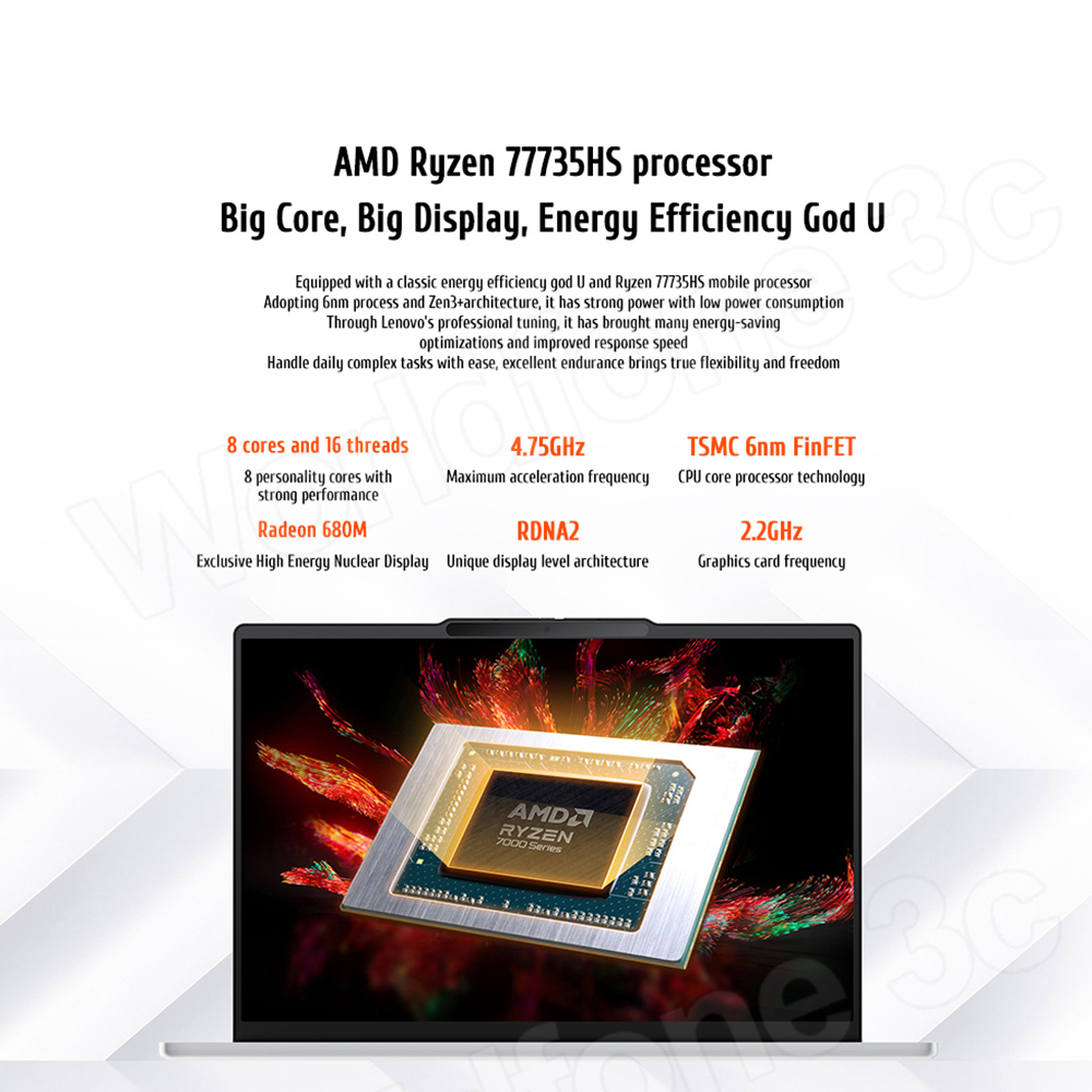 Lenovo Xiaoxin 13 Air Laptop 2025 Ryzen 7 7735HS 16 GB RAM 512 GB SSD 13,3 Zoll 100 % sRGB-Bildschirm Notebook Ultrabook Computer PC